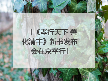 《孝行天下 善化清丰》新书发布会在京举行