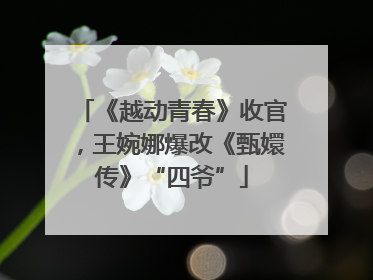《越动青春》收官，王婉娜爆改《甄嬛传》“四爷”