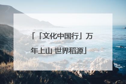 「文化中国行」万年上山 世界稻源