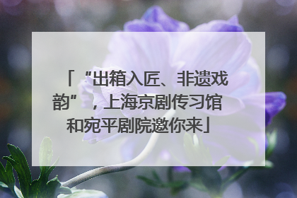 “出箱入匠、非遗戏韵”，上海京剧传习馆和宛平剧院邀你来