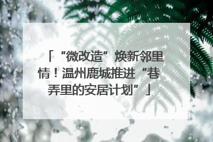 “微改造”焕新邻里情！温州鹿城推进“巷弄里的安居计划”