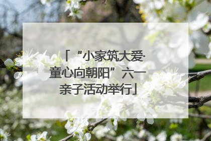 “小家筑大爱·童心向朝阳”六一亲子活动举行