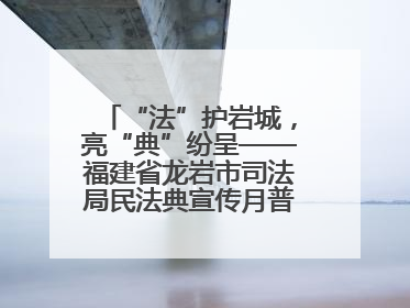 “法”护岩城，亮“典”纷呈——福建省龙岩市司法局民法典宣传月普法活动纪实