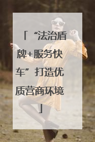 “法治盾牌+服务快车”打造优质营商环境