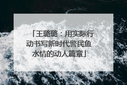 王璐璐：用实际行动书写新时代警民鱼水情的动人篇章
