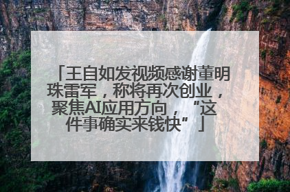 王自如发视频感谢董明珠雷军，称将再次创业，聚焦AI应用方向，“这件事确实来钱快”