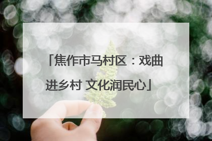 焦作市马村区：戏曲进乡村 文化润民心