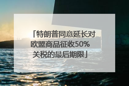 特朗普同意延长对欧盟商品征收50%关税的最后期限