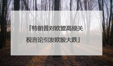 特朗普对欧盟高额关税言论引发欧股大跌