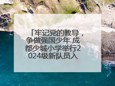牢记党的教导，争做强国少年 成都少城小学举行2024级新队员入队仪式