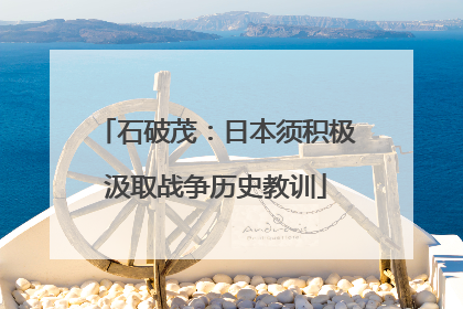 石破茂：日本须积极汲取战争历史教训