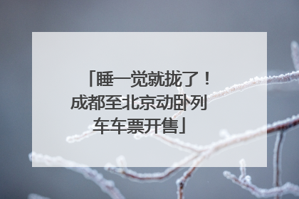 睡一觉就拢了！成都至北京动卧列车车票开售
