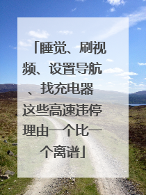 睡觉、刷视频、设置导航、找充电器 这些高速违停理由一个比一个离谱