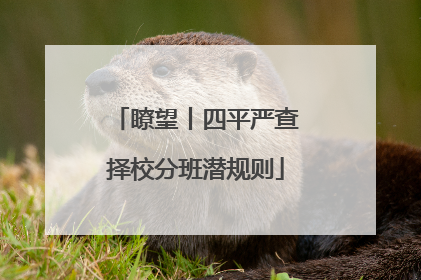 瞭望丨四平严查择校分班潜规则