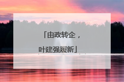 由政转企，叶建强履新