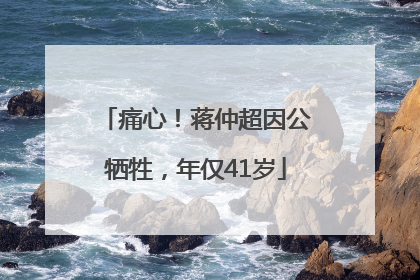 痛心！蒋仲超因公牺牲，年仅41岁