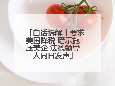 白话拆解丨要求美国降税 暗示施压美企 法德领导人同日发声