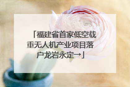 福建省首家低空载重无人机产业项目落户龙岩永定→