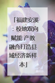福建安溪：校地双向赋能 产教融合打造县域经济新样本