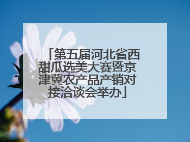 第五届河北省西甜瓜选美大赛暨京津冀农产品产销对接洽谈会举办