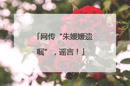 网传“朱媛媛遗嘱”，谣言！