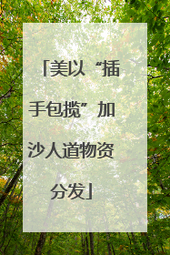 美以“插手包揽”加沙人道物资分发