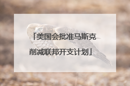 美国会批准马斯克削减联邦开支计划