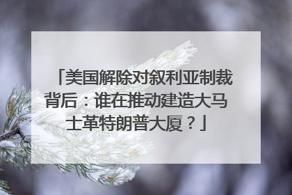 美国解除对叙利亚制裁背后：谁在推动建造大马士革特朗普大厦？