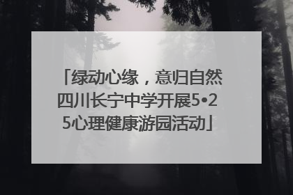 绿动心缘，意归自然 四川长宁中学开展5•25心理健康游园活动