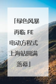 绿色风暴再临 FE电动方程式上海站圆满落幕
