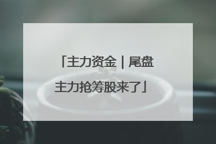 主力资金｜尾盘主力抢筹股来了