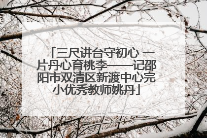 三尺讲台守初心 一片丹心育桃李——记邵阳市双清区新渡中心完小优秀教师姚丹