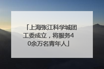 上海张江科学城团工委成立，将服务40余万名青年人
