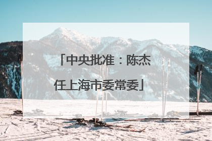 中央批准：陈杰任上海市委常委