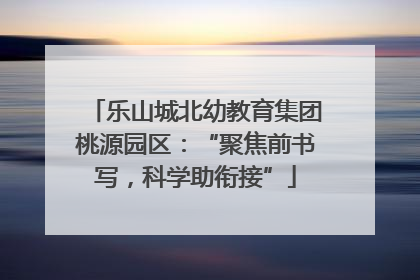 乐山城北幼教育集团桃源园区：“聚焦前书写，科学助衔接”