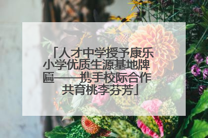 人才中学授予康乐小学优质生源基地牌匾——携手校际合作  共育桃李芬芳