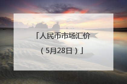 人民币市场汇价（5月28日）