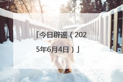 今日辟谣（2025年6月4日）