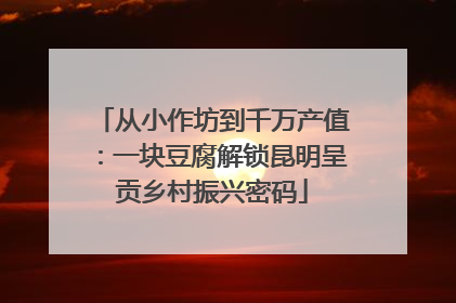 从小作坊到千万产值：一块豆腐解锁昆明呈贡乡村振兴密码