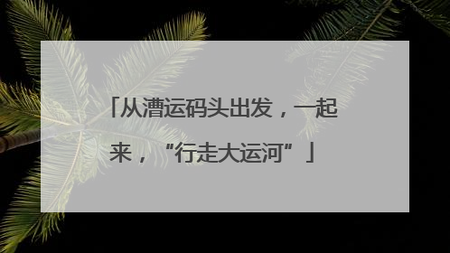 从漕运码头出发，一起来，“行走大运河”