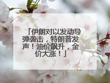 伊朗对以发动导弹袭击，特朗普发声！油价飙升，金价大涨！