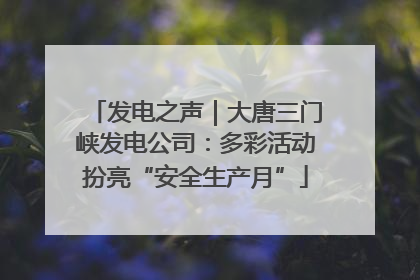发电之声｜大唐三门峡发电公司：多彩活动扮亮“安全生产月”