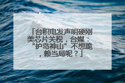 台积电发声明硬刚美芯片关税，台媒：“护岛神山”不想跪，赖当局呢？