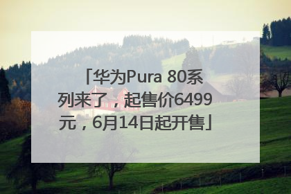 华为Pura 80系列来了，起售价6499元，6月14日起开售