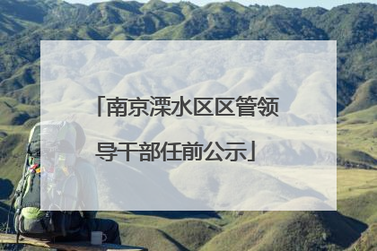 南京溧水区区管领导干部任前公示