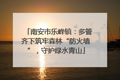 南安市乐峰镇：多管齐下筑牢森林“防火墙”，守护绿水青山