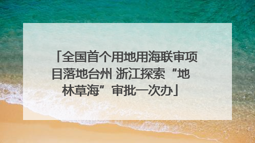 全国首个用地用海联审项目落地台州 浙江探索“地林草海”审批一次办