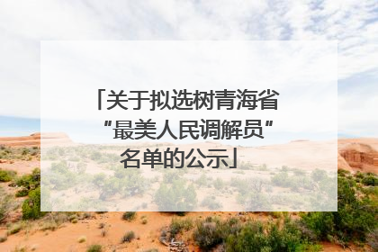 关于拟选树青海省“最美人民调解员” 名单的公示