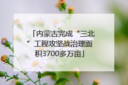 内蒙古完成“三北”工程攻坚战治理面积3700多万亩