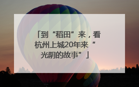 到“稻田”来，看杭州上城20年来“光阴的故事”